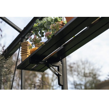 Klappregal für Gewächshaus mit Pflanzen und Töpfen