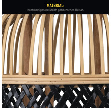 Detailansicht von Rattanmöbeln mit geflochtenem Muster