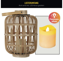 Dekorative Laterne aus Rattan mit LED Kerze