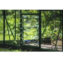 Detailansicht eines Gewächshauses mit Fensterjalousien zur Belüftung.