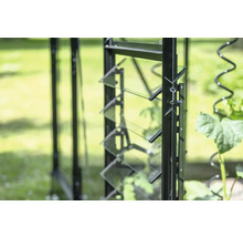 Detailaufnahme eines Gewächshauses mit Lamellenfenster zur Belüftung