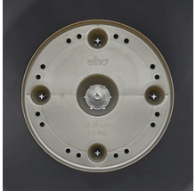 Elho Logo auf einem Untersetzer mit einem Durchmesser von 25 Zentimetern und einem Volumen von 5,5 Litern