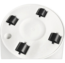 Ansicht der Basis eines Produkts mit vier Rollen