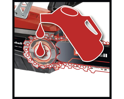 Symbol für die automatische Kettenschmierung einer Einhell Kettensäge.