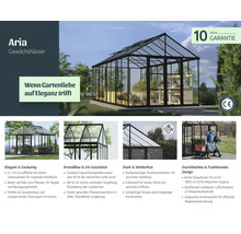 Aria Gewächshaus mit zehn Jahren Garantie, CE Zeichen, transparenten Polycarbonatplatten und Aluminiumrahmen
