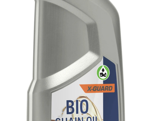 Biokettenöl in einer grauen Ölflasche