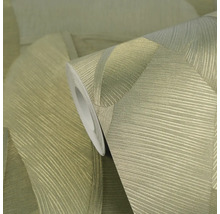 Rolle Vliestapete in Beige und Gold mit strukturiertem geometrischem Muster und schimmernder Oberfläche.