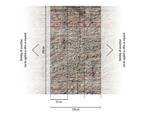 Abmessungen einer Backsteinmauer zur Wandgestaltung