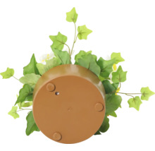 Unteransicht eines Pflanzgefäßes mit Dekoration