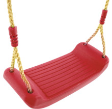 Rote Kinderschaukel mit Seilen