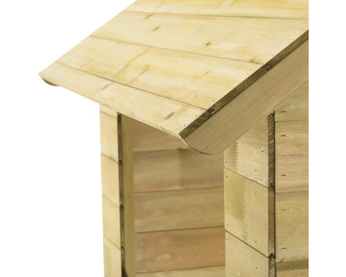 Detailansicht eines Holzhauses