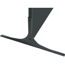 Detailansicht eines grauen Stativfußes