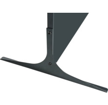 Detailaufnahme eines Pavillonstandfußes aus Metall