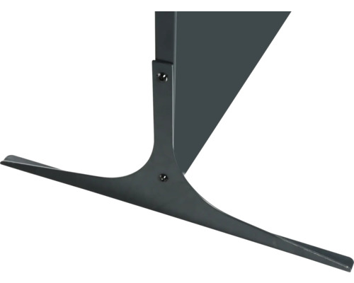 Detailaufnahme eines Pavillonstandfußes aus Metall