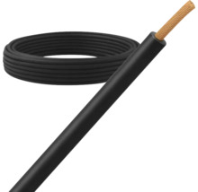 Schwarzes Elektrokabel mit freiliegendem Kupferdraht und Kabelring