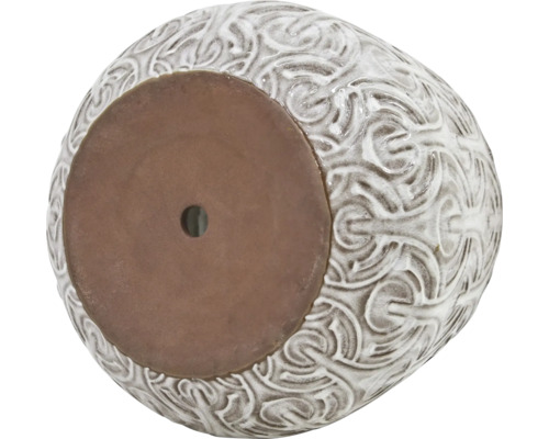 Blumentopf mit Ornamentmuster und Wasserablaufloch