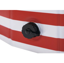 Detailansicht eines Pools mit Ablassventil