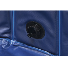 Detailansicht eines blauen Pools mit Ablassventil