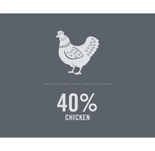 Symbol für vierzig Prozent Hühnchenanteil