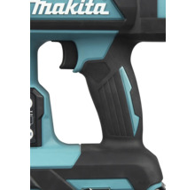 Makita Elektrowerkzeug-Griff mit ergonomischer Gummierung und Schalterdrücker. Makita Logo.