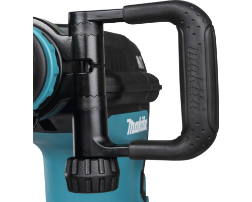 Makita Zusatzhandgriff für Bohrhämmer mit gummierter Grifffläche und Makita Logo.