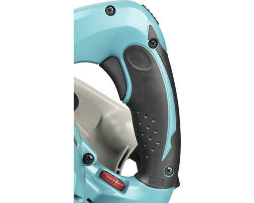 Ergonomischer Handgriff eines Elektrowerkzeugs mit gummierter Grifffläche, Auslöser und Einstellrad.