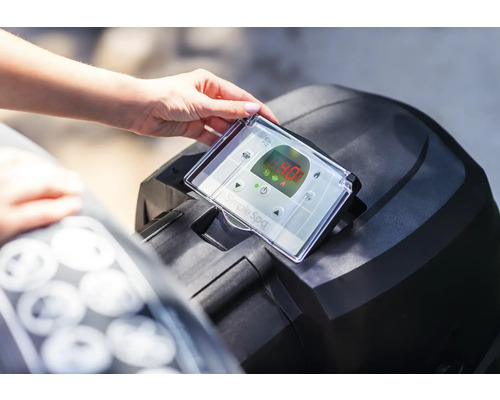 Simple Spa Bedienfeld mit digitaler Anzeige und verschiedenen Tasten zur Steuerung der Whirlpoolfunktionen