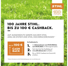 Stihl 100 Jahre Jubiläumsaktion mit bis zu 100 Euro Cashback auf ausgewählte Geräte