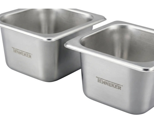 Zwei Edelstahlschalen der Marke Tenneker