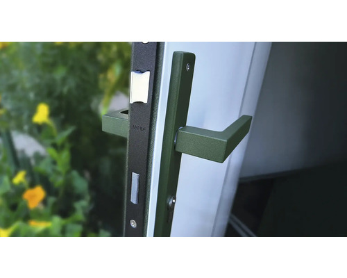 Türbeschlag mit Drückergarnitur und Schlosskasten