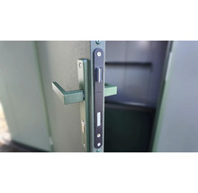 Detailansicht eines Türschlosses mit Griff