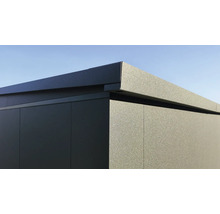 Detailansicht Ecke Gartenhaus mit Dach