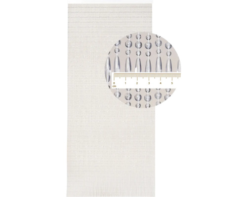 Dekoschals mit Perlenfransen und Zentimeterangabe zur Größenbestimmung