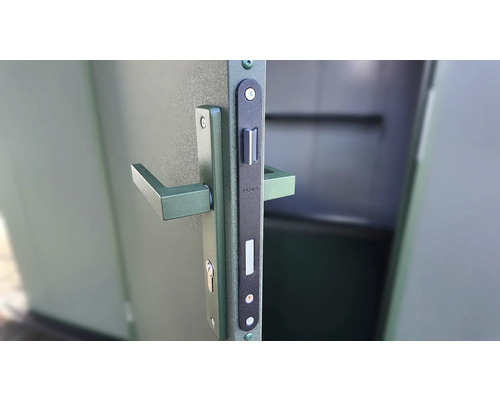 Tür mit Türgriff und Schloss