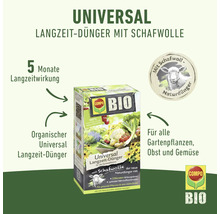 Compo Bio Universal Langzeit-Dünger mit Schafwolle für Gartenpflanzen, Obst und Gemüse