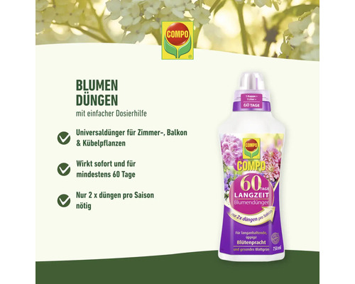 Compo Blumendünger Flasche für Zimmer-, Balkon- und Kübelpflanzen