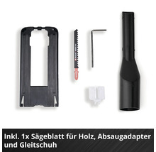 Zubehör für Stichsägen inklusive Sägeblatt für Holz, Absaugadapter, Gleitschuh und Inbusschlüssel