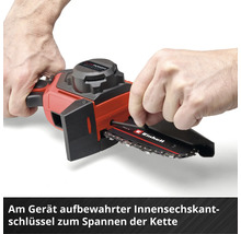 Einhell Akku-Kettensäge mit Inbusschlüssel zum Spannen der Kette