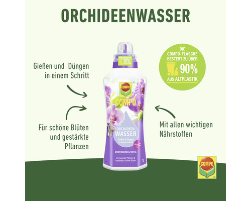 Compo Orchideenwasser Flasche, geeignet zum Gießen und Düngen von Orchideen