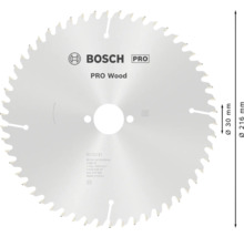 Bosch Kreissägeblatt PRO Wood für Holz, Durchmesser 216 Millimeter, Bohrung 30 Millimeter.