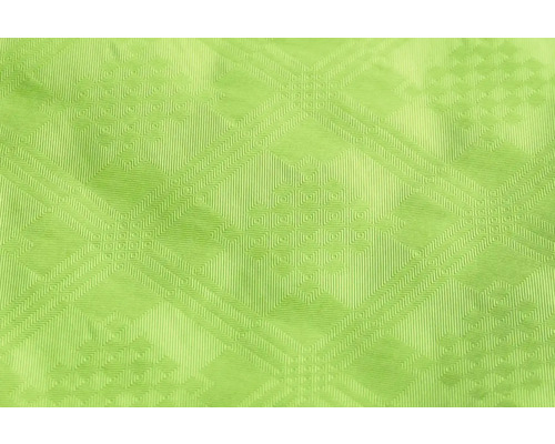 Strukturierte Tapete mit geometrischem Rautenmuster und geprägten Quadraten in Limettengrün.