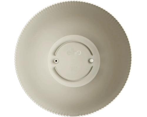 elho Kunststoff-Blumentopf, Innenansicht von oben mit geriffeltem Rand und Entwässerungsloch.