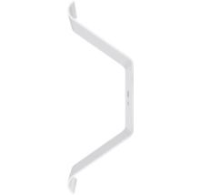 Silberfarbener U-förmiger Metall-Montagebügel mit gebogenen Enden und einer Montagebohrung.