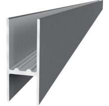 Aluminium H-Profil für die Montage von Glaspaneelen, silbergrau.