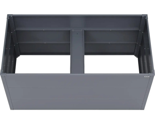 Hochbeet aus Metall mit Mittelstrebe von Weka. Weka Logo.