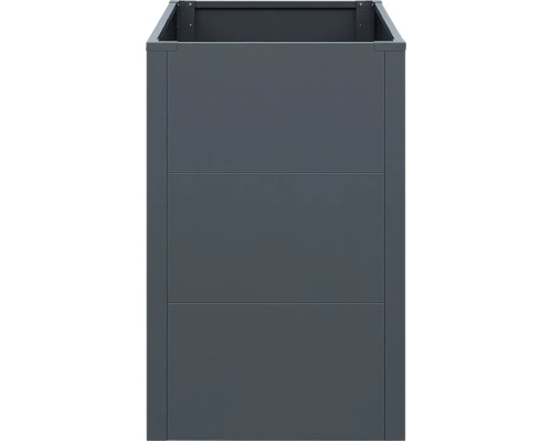 Dunkelgrauer Unterschrank mit drei Frontblenden für Küche oder Badezimmer.