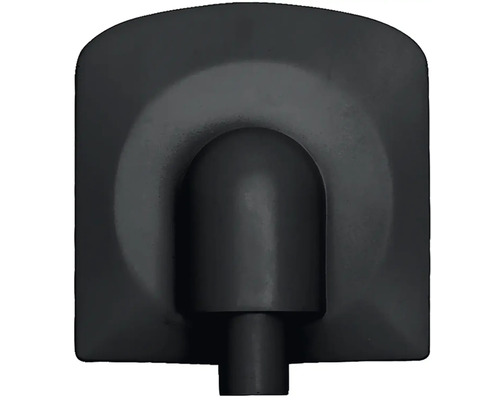 Wandanschlussbogen für Brauseschlauch in Schwarz matt mit rechteckiger Abdeckplatte und abgerundeter Oberseite.