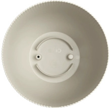 elho Kunststoff-Blumentopf in Beige, Draufsicht mit geriffeltem Rand.