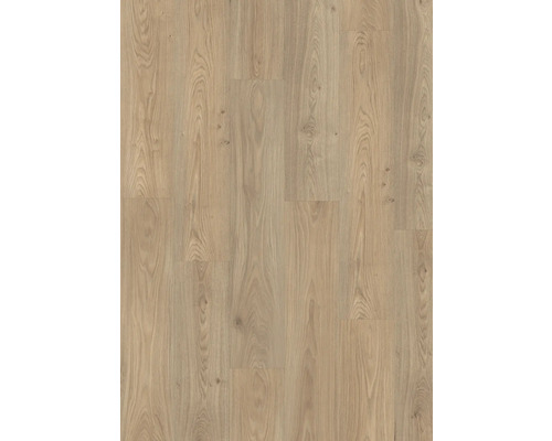 Laminat oder Vinylboden in Eichenoptik mit natürlicher Maserung und Astlöchern.