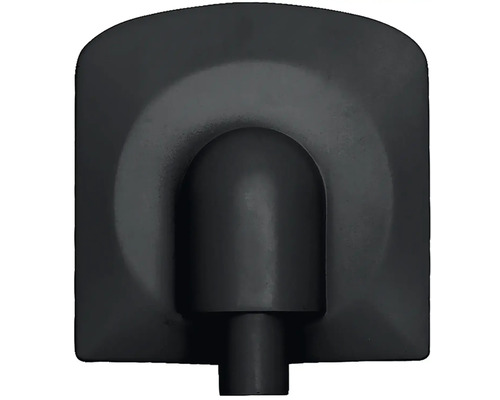 Schwarzer matter Wandanschlussbogen für Brauseschläuche mit rechteckiger Rosette.